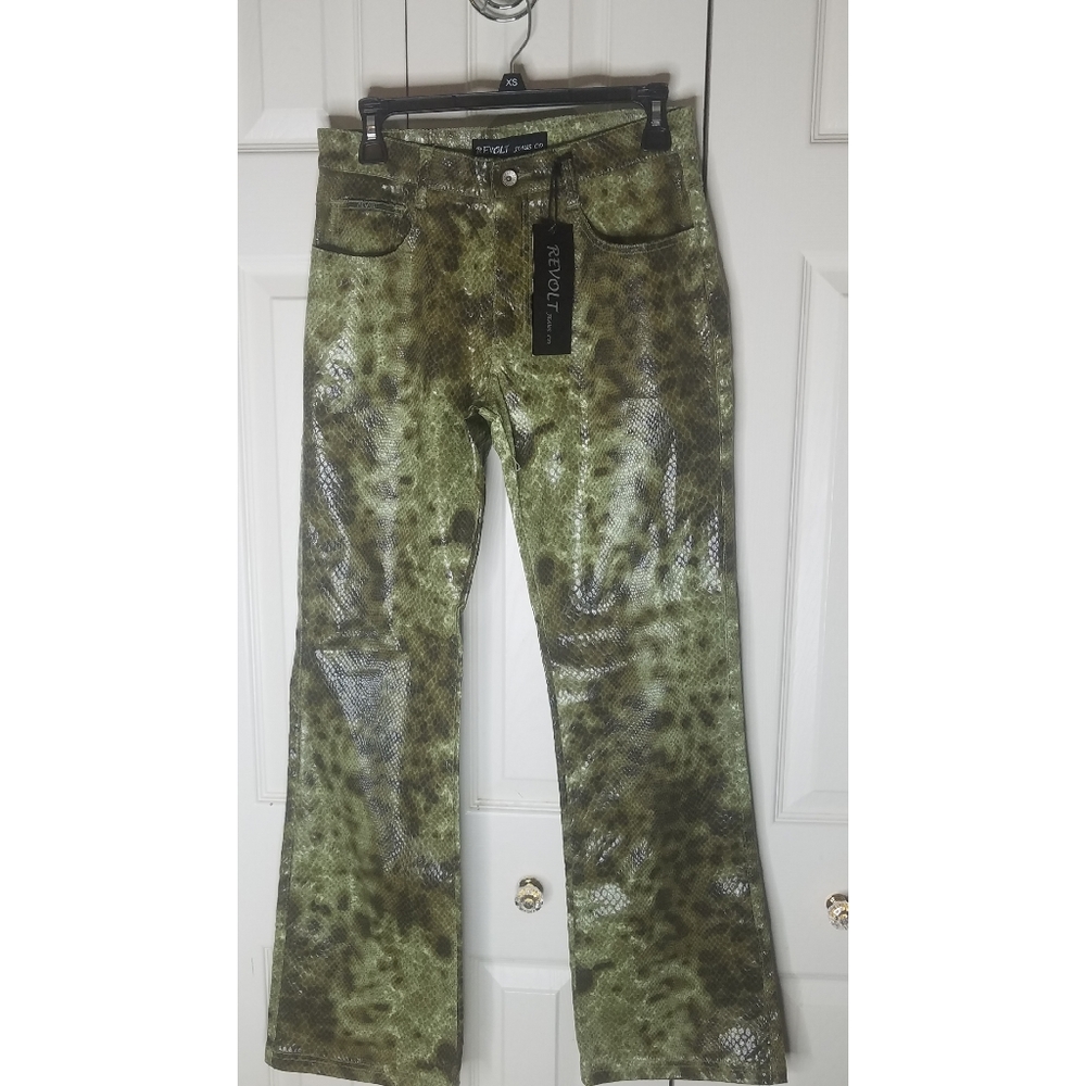 Revolt Jeans Faux Snake Skin Pants